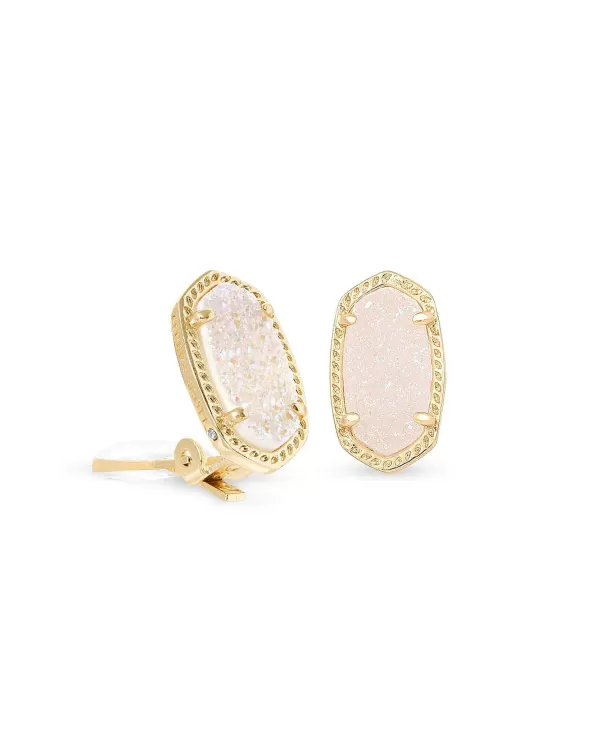 Ellie Clip On Rose Gold Stud Earrings In Rose Gold Drusy^Kendra Scott Store