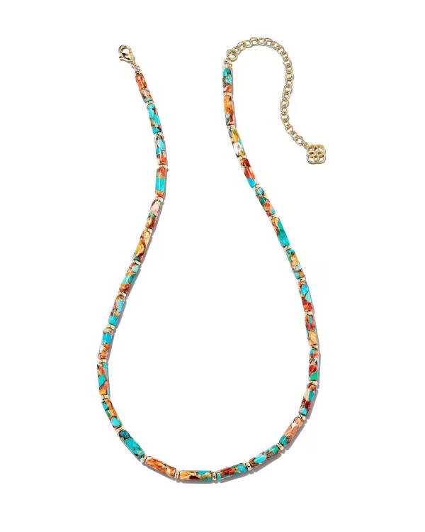Ember Gold Strand Necklace In Bronze Veined Turquoise Magnesite Red Oyster^Kendra Scott Flash Sale