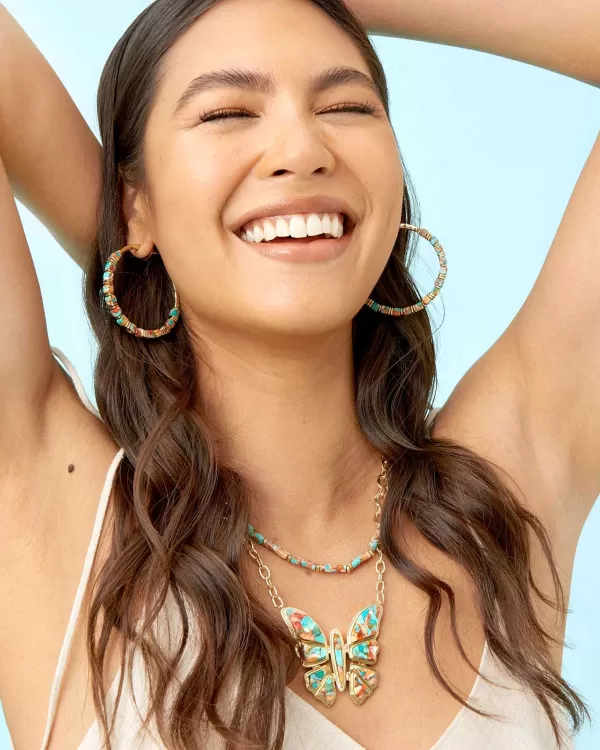 Ember Gold Strand Necklace In Bronze Veined Turquoise Magnesite Red Oyster^Kendra Scott Flash Sale