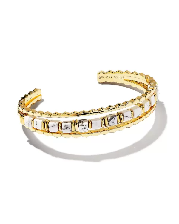 Ember Gold Triple Cuff Bracelet In White Howlite^Kendra Scott Cheap