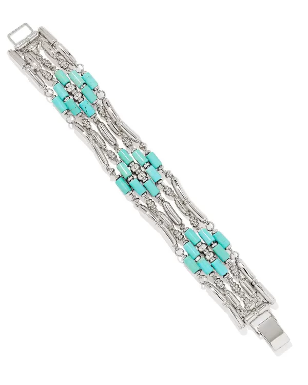 Ember Silver Statement Cuff Bracelet In Variegated Turquoise Magnesite^Kendra Scott Online