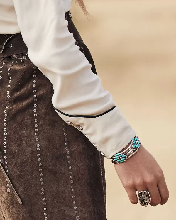 Ember Silver Statement Cuff Bracelet In Variegated Turquoise Magnesite^Kendra Scott Online