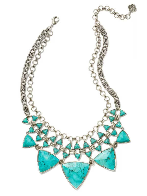 Emily Vintage Silver Statement Necklace In Variegated Turquoise Magnesite^Kendra Scott Outlet