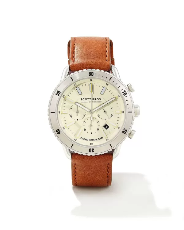 Evans Stainless Steel 44Mm Chronograph Watch In Ivory^Kendra Scott Online