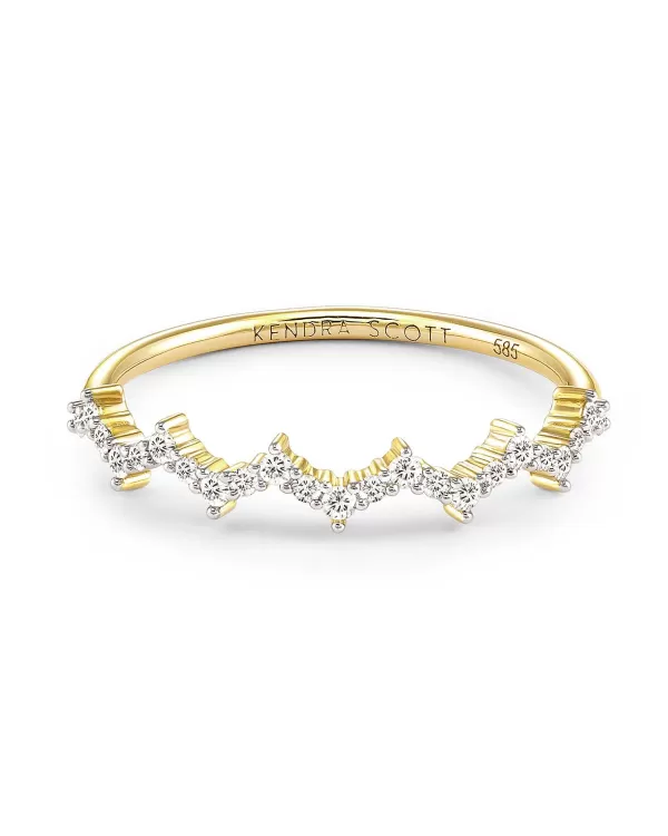 Finley 14K Yellow Gold Band Ring In White Diamond^Kendra Scott Cheap