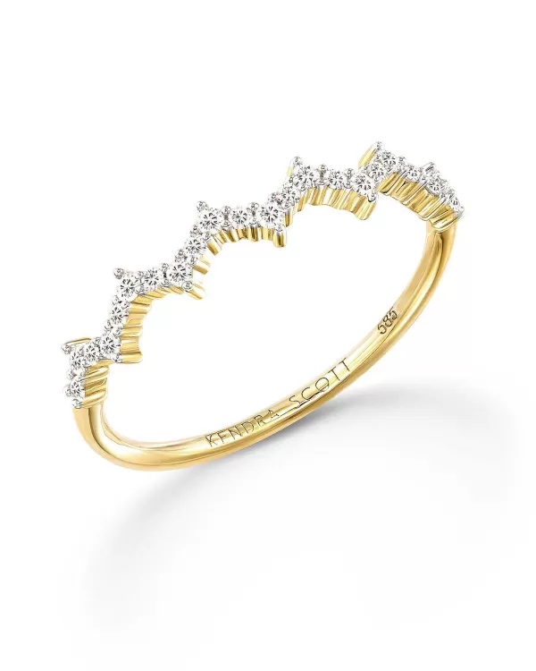 Finley 14K Yellow Gold Band Ring In White Diamond^Kendra Scott Cheap