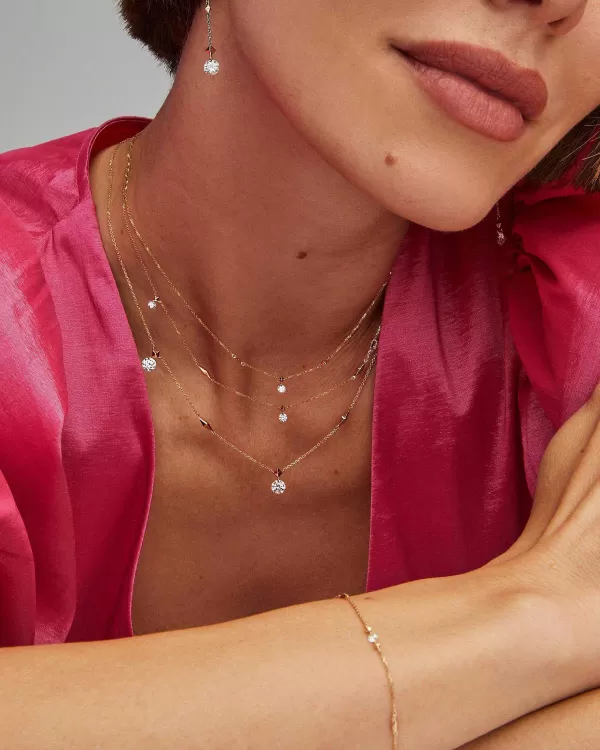 Floating Lab Grown White Diamond Delicate Chain Bracelet In 14K Yellow Gold^Kendra Scott Cheap