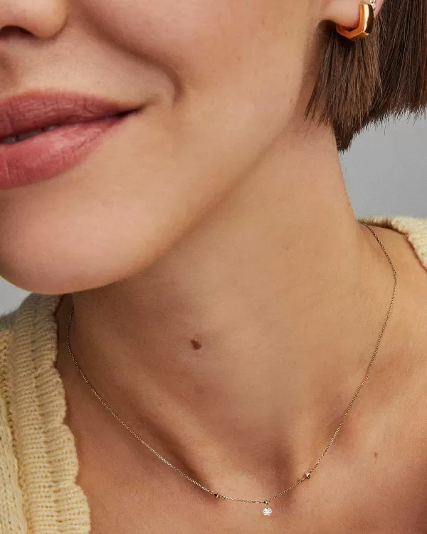 Floating Lab Grown White Diamond Pendant Necklace In 14K Yellow Gold^Kendra Scott Sale