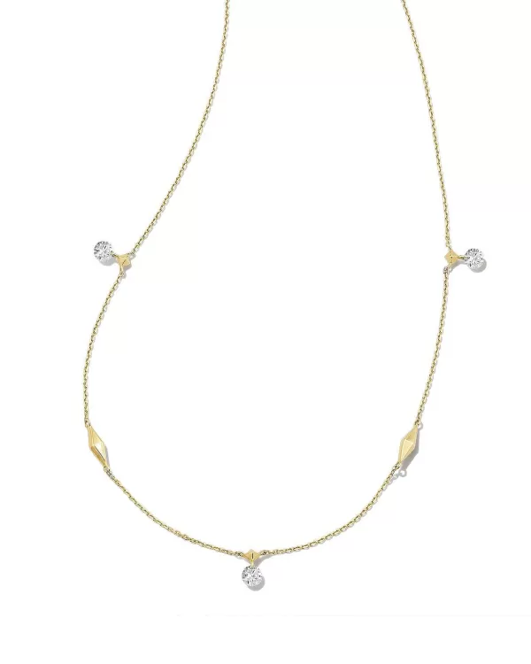 Floating Lab Grown White Diamond Strand Necklace In 14K Yellow Gold^Kendra Scott Fashion
