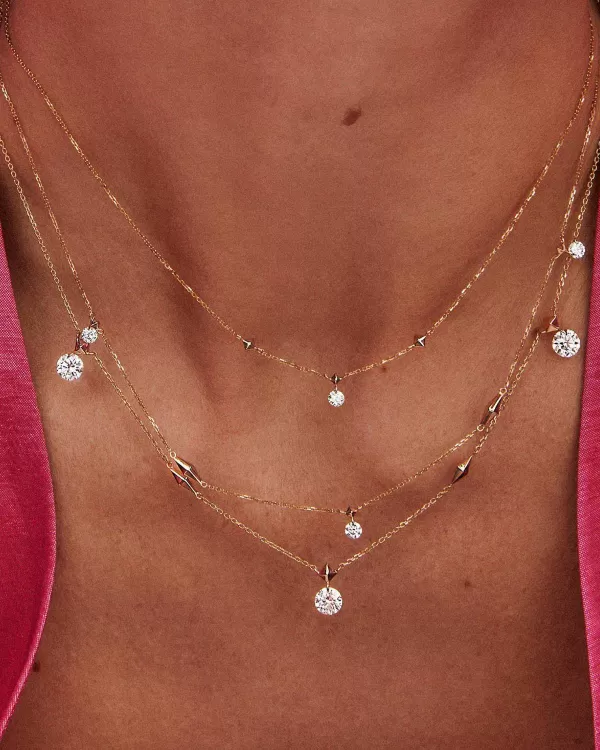 Floating Lab Grown White Diamond Strand Necklace In 14K Yellow Gold^Kendra Scott Fashion