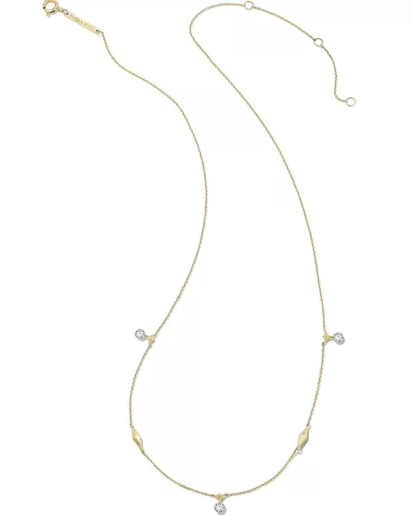 Floating Lab Grown White Diamond Strand Necklace In 14K Yellow Gold^Kendra Scott Fashion