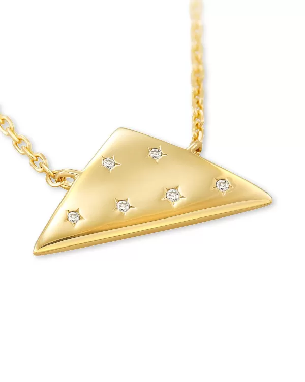 Folds Of Honor 14K Gold Pendant Necklace In White Diamond^Kendra Scott Shop