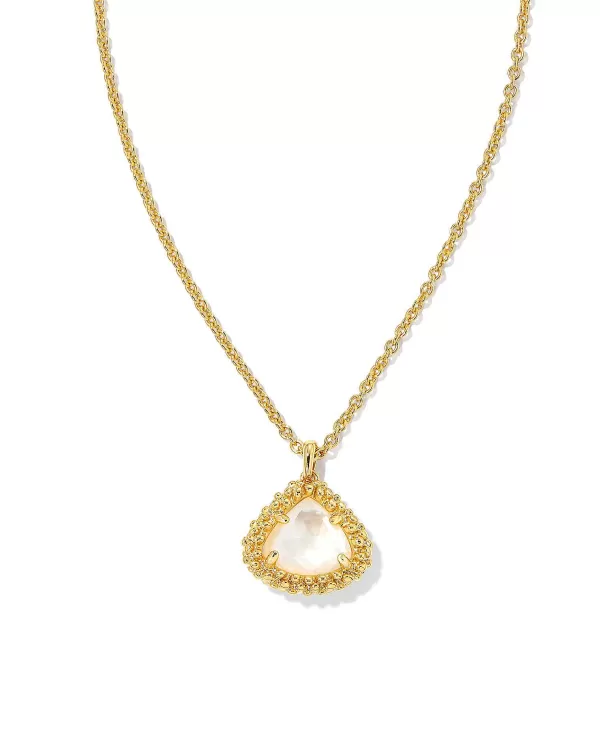 Framed Kendall Gold Short Pendant Necklace In Ivory Mother-Of-Pearl^Kendra Scott Cheap