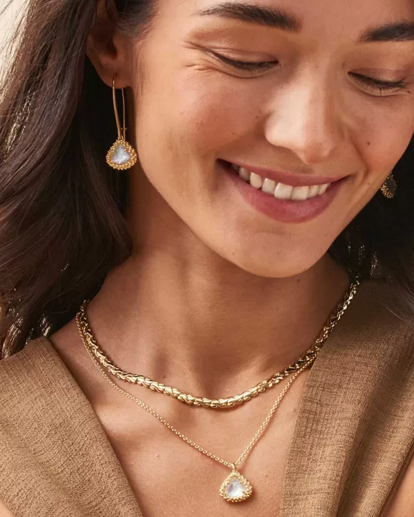 Framed Kendall Gold Short Pendant Necklace In Ivory Mother-Of-Pearl^Kendra Scott Cheap