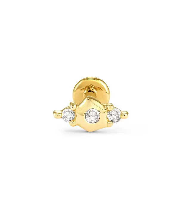Giselle 14K Yellow Gold Single Stud Earring In White Diamond^Kendra Scott Store