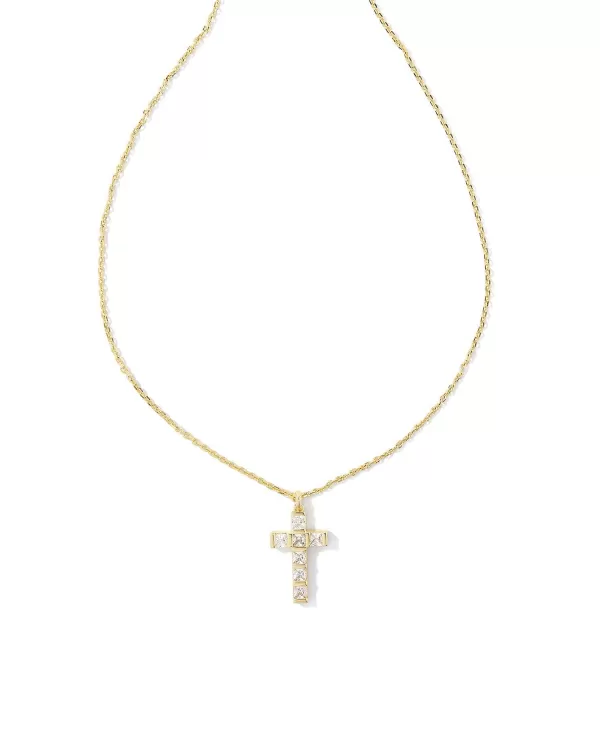 Gracie Gold Cross Short Pendant Necklace In White Crystal^Kendra Scott Outlet