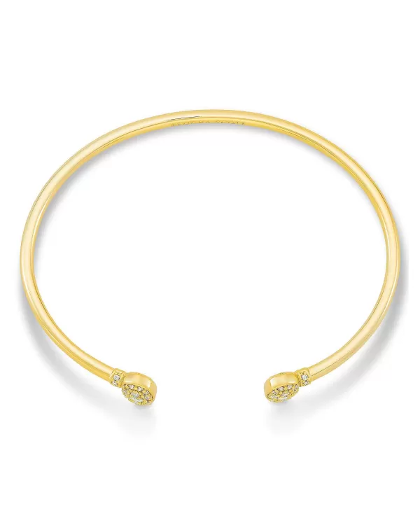 Grayson Gold Cuff Bracelet In White Crystal^Kendra Scott New