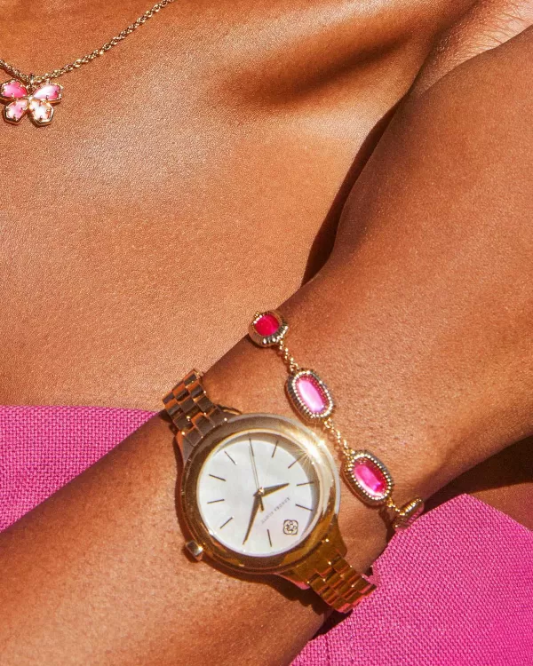 Grayson Gold Ridge Frame Link Bracelet In Azalea Illusion^Kendra Scott Best