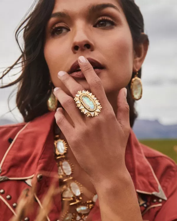Havana Vintage Gold Cocktail Ring In Iridescent Abalone^Kendra Scott Fashion