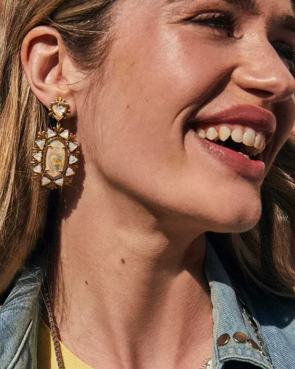 Havana Vintage Gold Statement Earrings In Iridescent Abalone^Kendra Scott Sale
