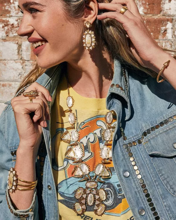 Havana Vintage Gold Statement Earrings In Iridescent Abalone^Kendra Scott Sale