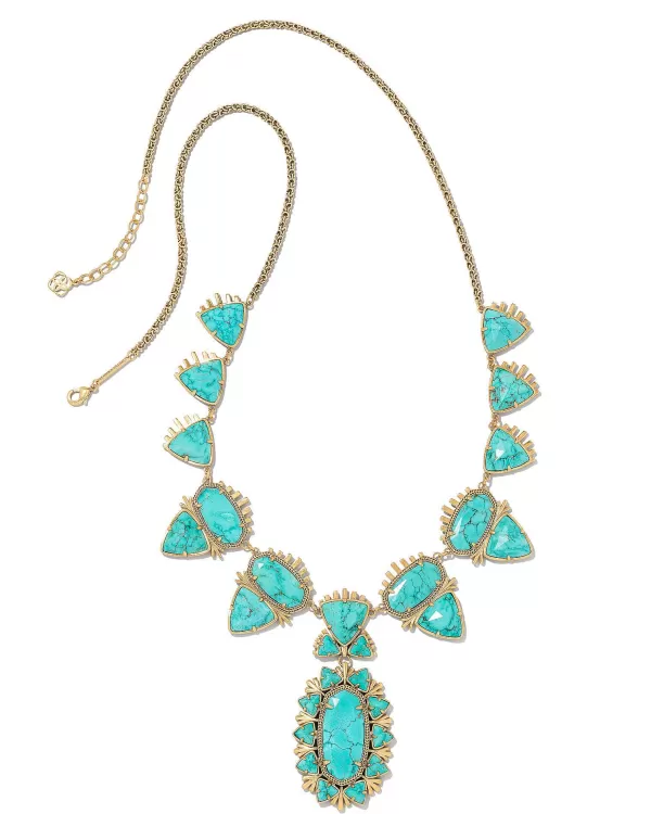 Havana Vintage Gold Statement Necklace In Variegated Turquoise Magnesite^Kendra Scott Store