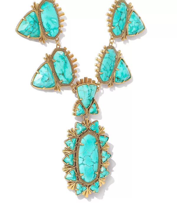 Havana Vintage Gold Statement Necklace In Variegated Turquoise Magnesite^Kendra Scott Store