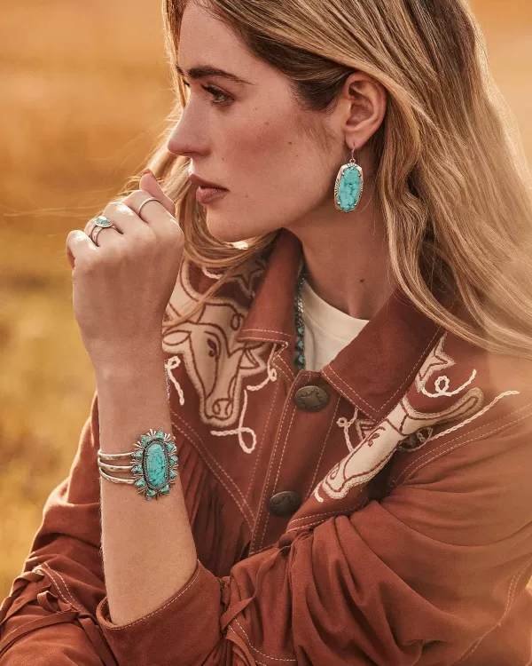 Havana Vintage Silver Cuff Bracelet In Variegated Turquoise Magnesite^Kendra Scott Flash Sale