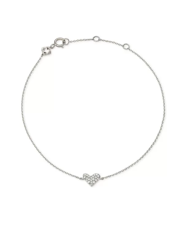Heart 14K White Gold Chain Bracelet In White Diamond^Kendra Scott Outlet