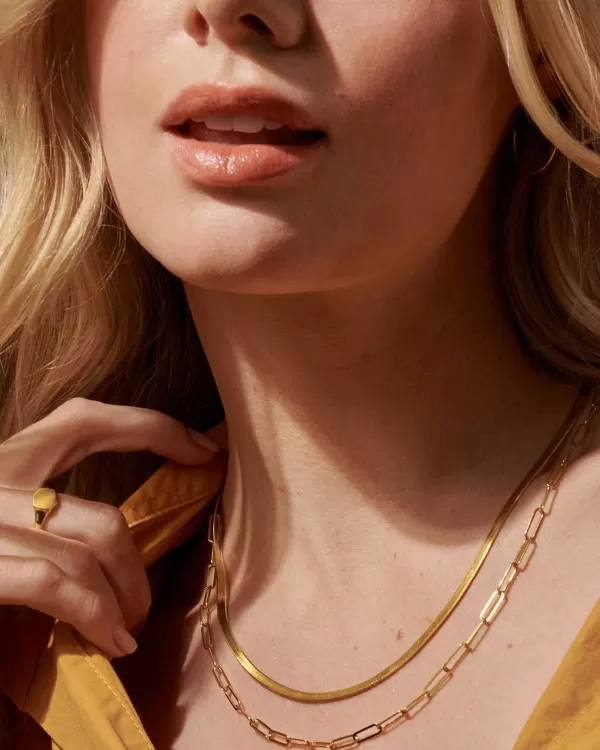 Herringbone And Paperclip Necklace Layering Set In 18K Gold Vermeil^Kendra Scott Sale