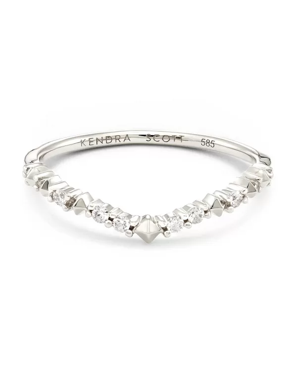 Jaclyn 14K White Gold Band Ring In White Diamond^Kendra Scott Hot