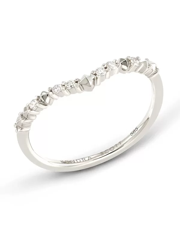 Jaclyn 14K White Gold Band Ring In White Diamond^Kendra Scott Hot