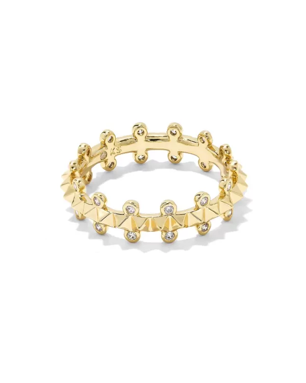 Jada Gold Band Ring In White Crystal^Kendra Scott Cheap
