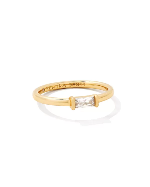 Juliette Gold Band Ring In White Crystal^Kendra Scott Cheap