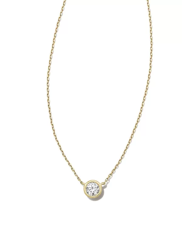 Lab Grown White Diamond Audrey Pendant Necklace In 14K Yellow Gold^Kendra Scott Cheap