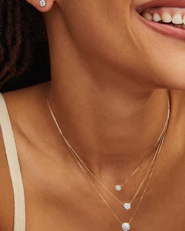 Lab Grown White Diamond Audrey Pendant Necklace In 14K Yellow Gold^Kendra Scott Cheap
