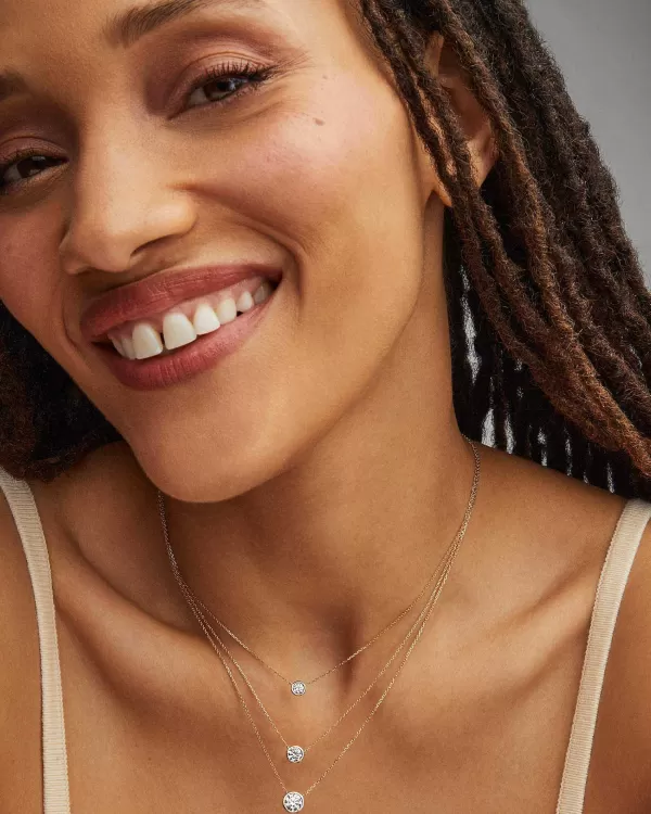 Lab Grown White Diamond Audrey Pendant Necklace In 14K Yellow Gold^Kendra Scott Cheap