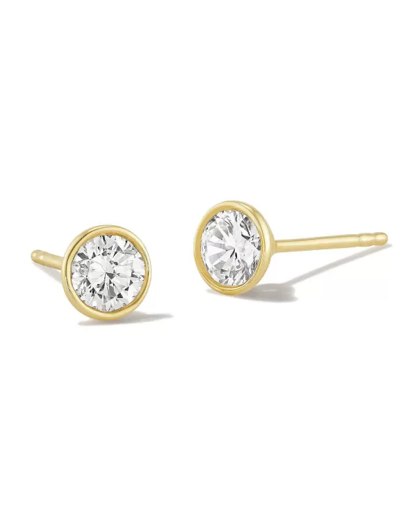 Lab Grown White Diamond Audrey Stud Earrings In 14K Yellow Gold^Kendra Scott Outlet