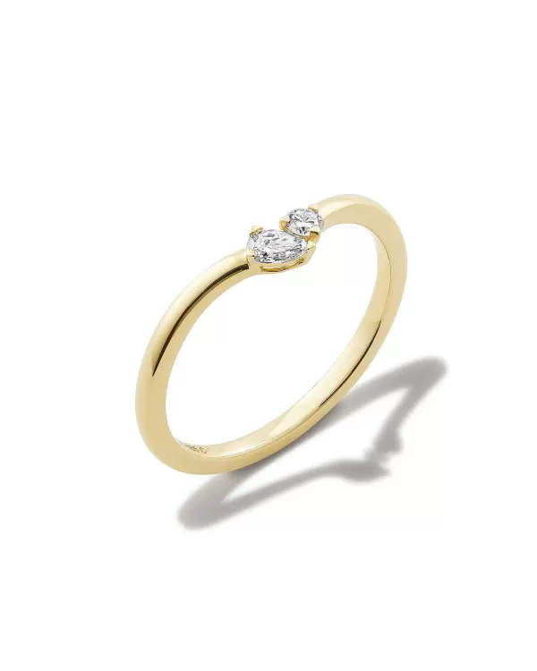 Lab Grown White Diamond Toi Et Moi Band Ring In 14K Yellow Gold^Kendra Scott Outlet