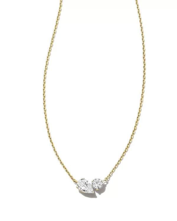 Lab Grown White Diamond Toi Et Moi Small Pendant Necklace In 14K Yellow Gold^Kendra Scott Best