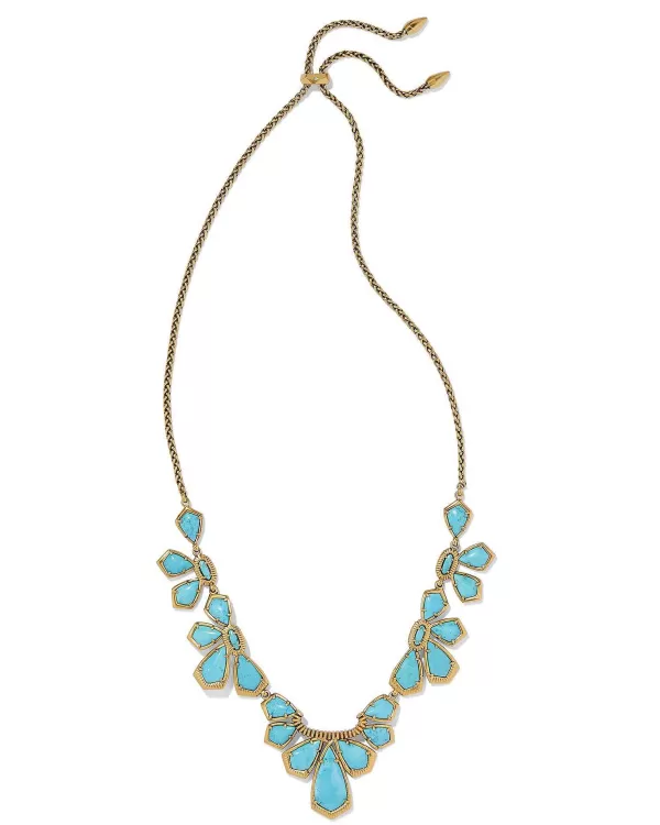 Layne Vintage Gold Statement Necklace In Variegated Turquoise Magnesite^Kendra Scott Store