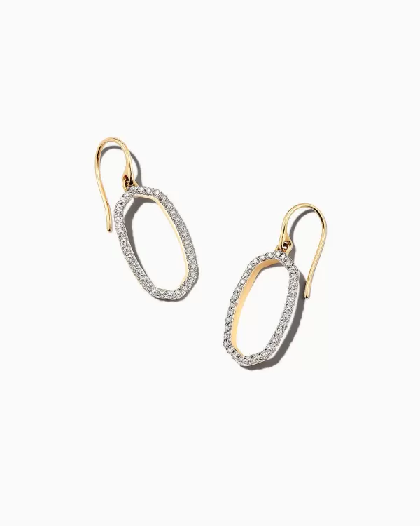 Lee 14K Yellow Gold Open Frame Earrings In White Diamond^Kendra Scott New