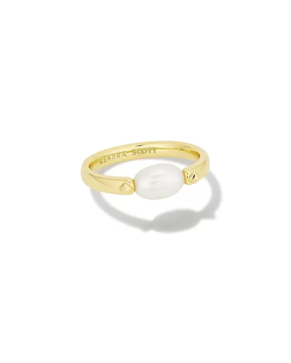 Leighton Gold Pearl Band Ring In White Pearl^Kendra Scott Discount