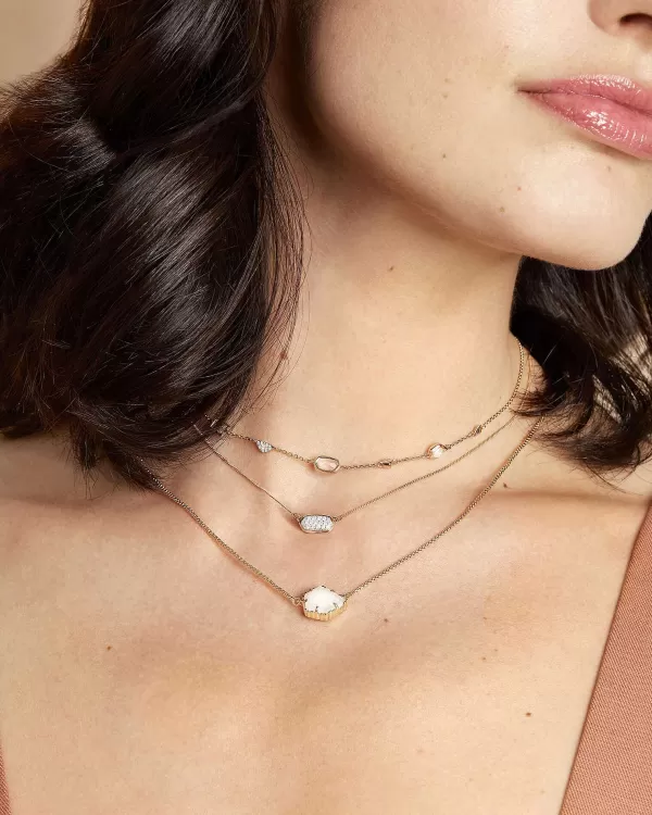 Lisa Pendant Necklace In Pave Diamond And 14K Yellow Gold^Kendra Scott Fashion