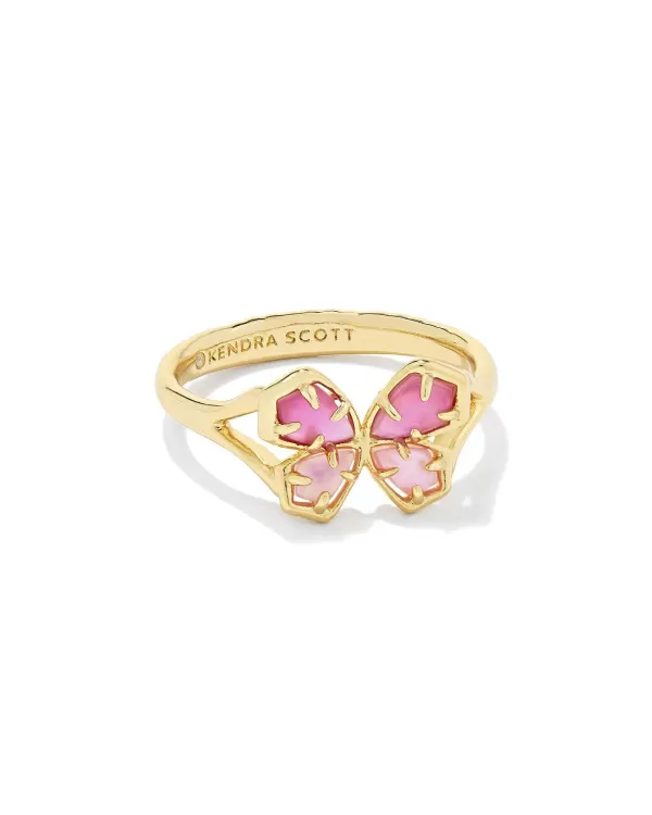 Mae Gold Butterfly Cocktail Ring In Azalea Pink Mix^Kendra Scott Cheap