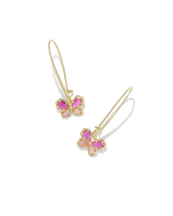 Mae Gold Butterfly Wire Drop Earrings In Azalea Pink Mix^Kendra Scott Sale