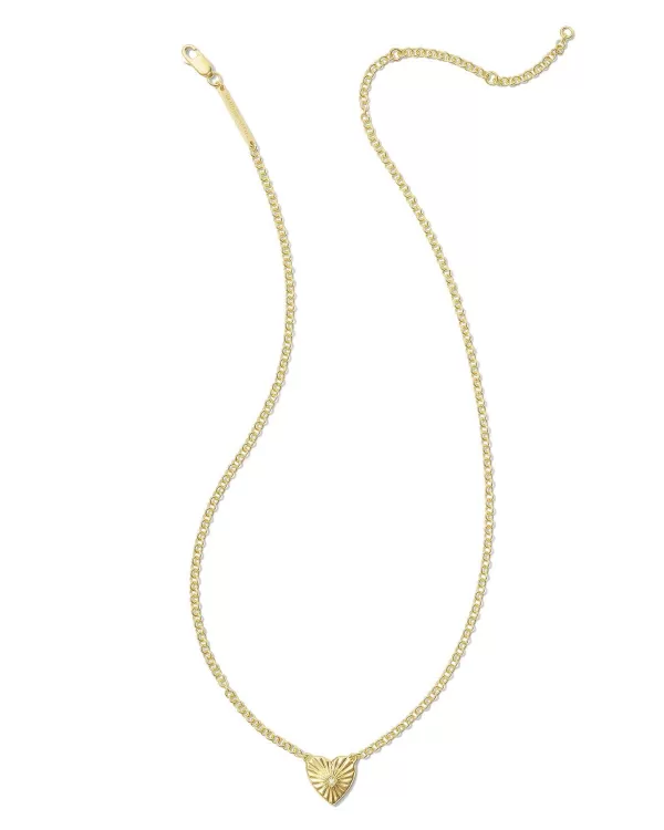 Maia 18K Gold Vermeil Heartburst Pendant Necklace In White Sapphire^Kendra Scott Clearance