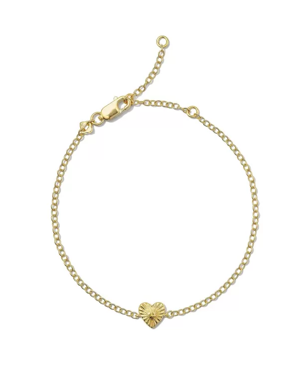 Maia Heartburst Delicate Chain Bracelet In 18K Gold Vermeil^Kendra Scott New