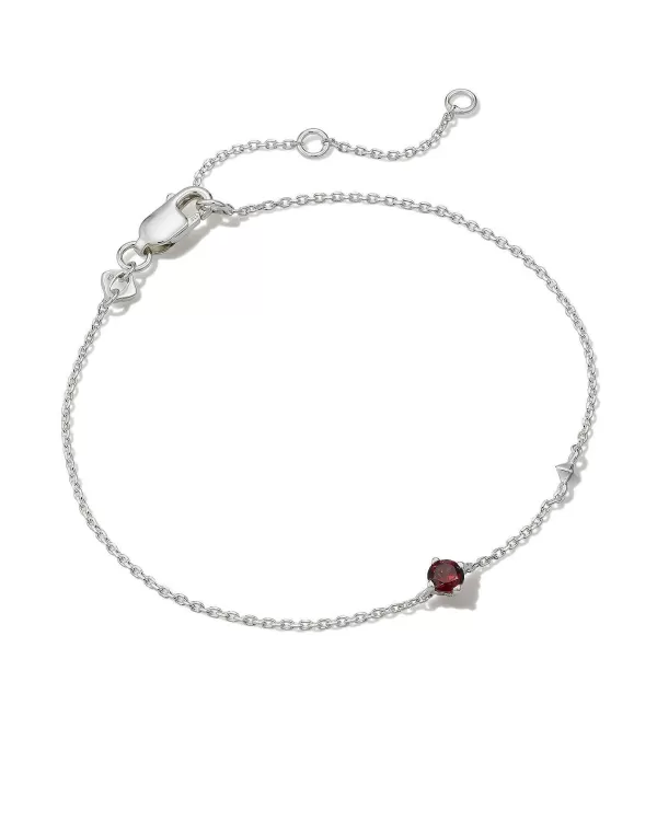 Maisie Sterling Silver Delicate Chain Bracelet In Red Garnet^Kendra Scott Shop