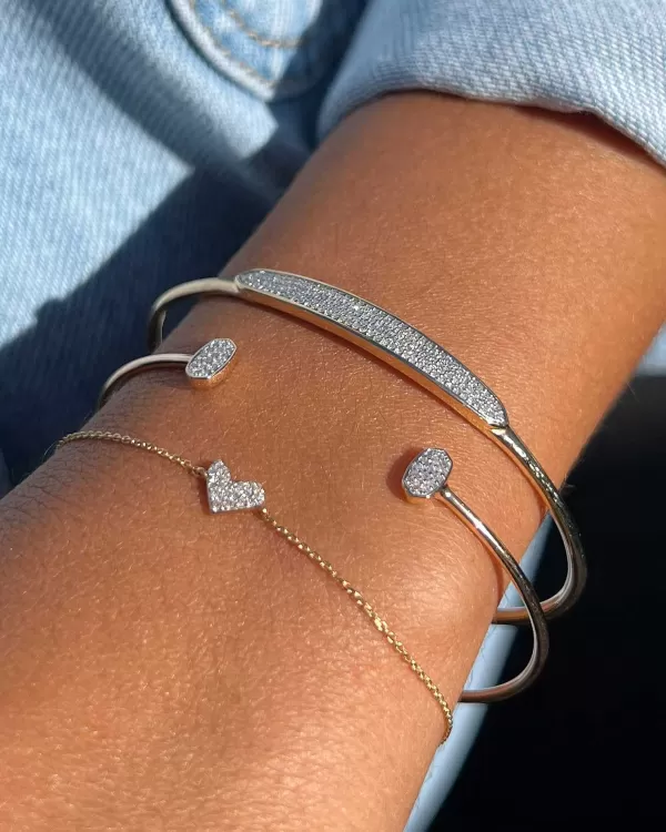 Marisa 14K White Gold Cuff Bracelet In White Diamond^Kendra Scott Flash Sale